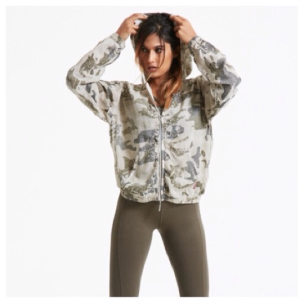 Hard Tail Olive Camo Zip-Up Hoodie Jacket
